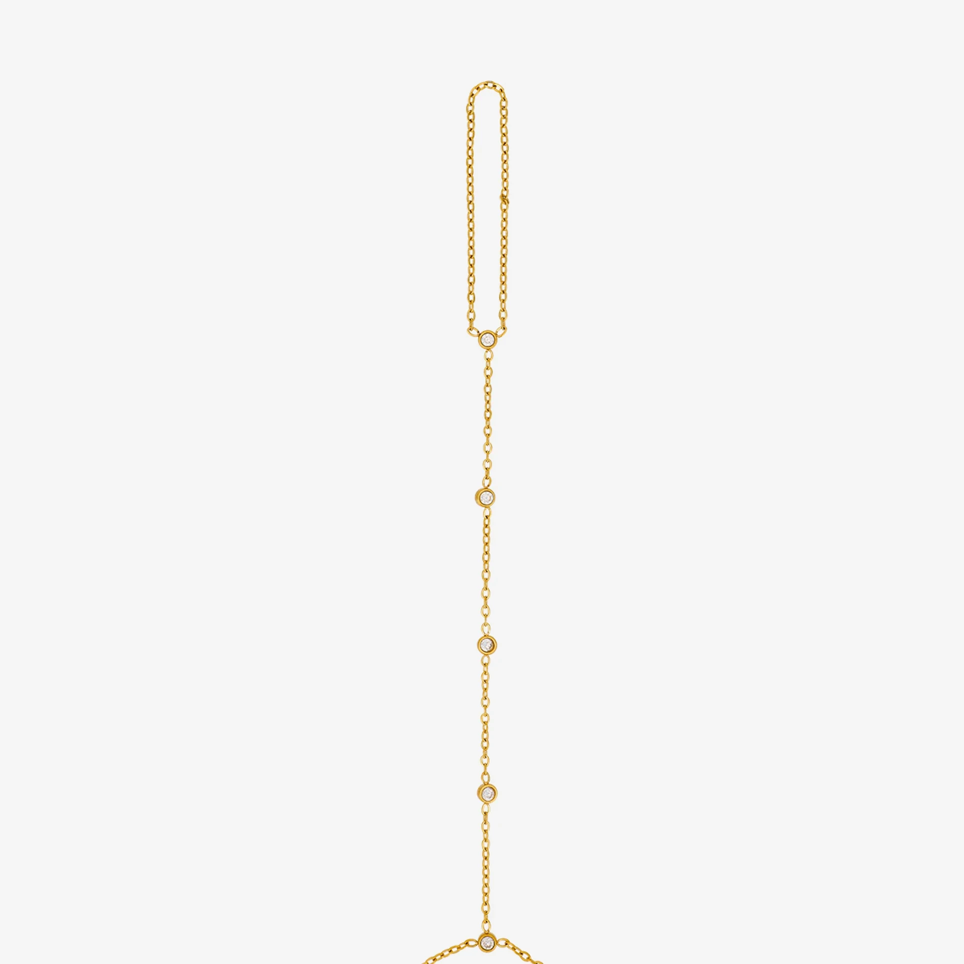 Upasana Jewels Celestial Shimmer CZ Gold-Plated Finger Ring Chain Bracelet — photo 2