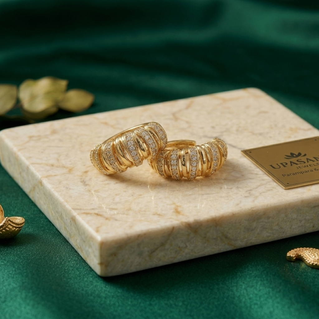 Modern Elegance Gold Plated Earrings premium craftsmanship product view animate-image