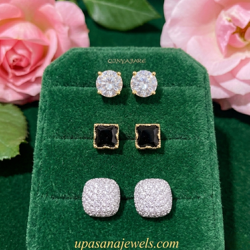 Diamond Glow Korean Earrings Combo premium craftsmanship product view animate-image