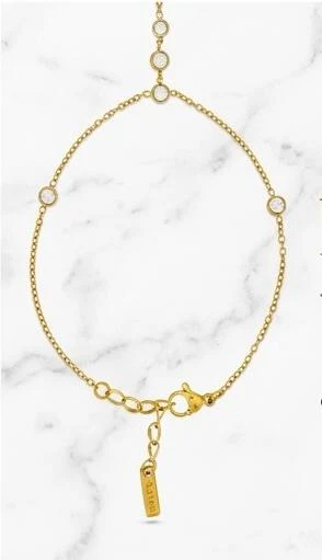 Upasana Jewels Minimalist Cubic Zirconia Attached Ring Bracelet — photo 3