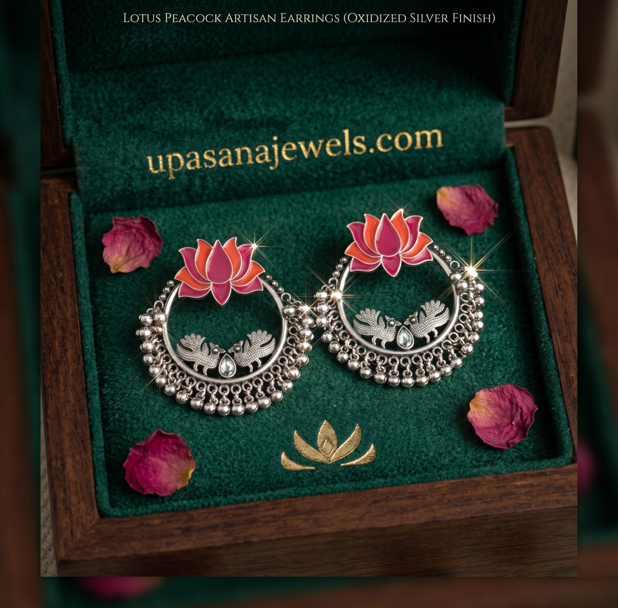 Lotus Royale Antique Earrings premium craftsmanship product view animate-image